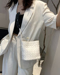 Cuir véritable tissé petit sac