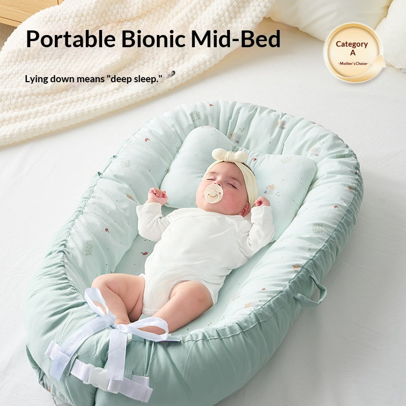 Réducteur de lit bébé en coton, forme cocon anti-sursaut