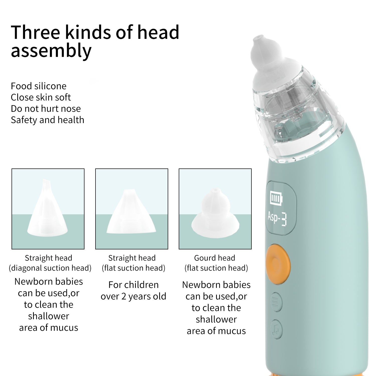 Baby Nasal Aspirateur Appareil électrique à aspiration nasale ménage Nettoyage amovible Trois rapports