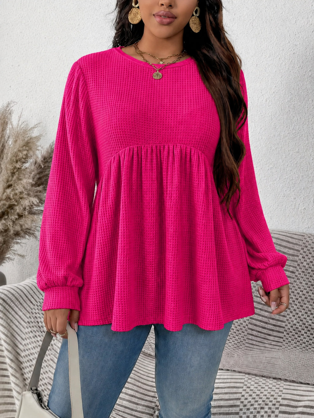 Chemise casuale en couleur unique