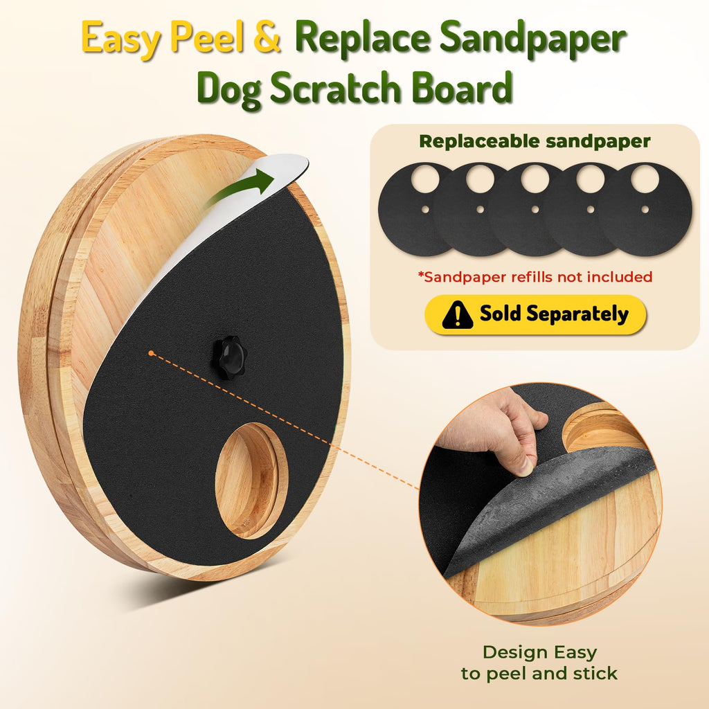 Dog Nail Scratch Board with Treat Box for Claw Care Interactive Nail File Toy for Stress-F