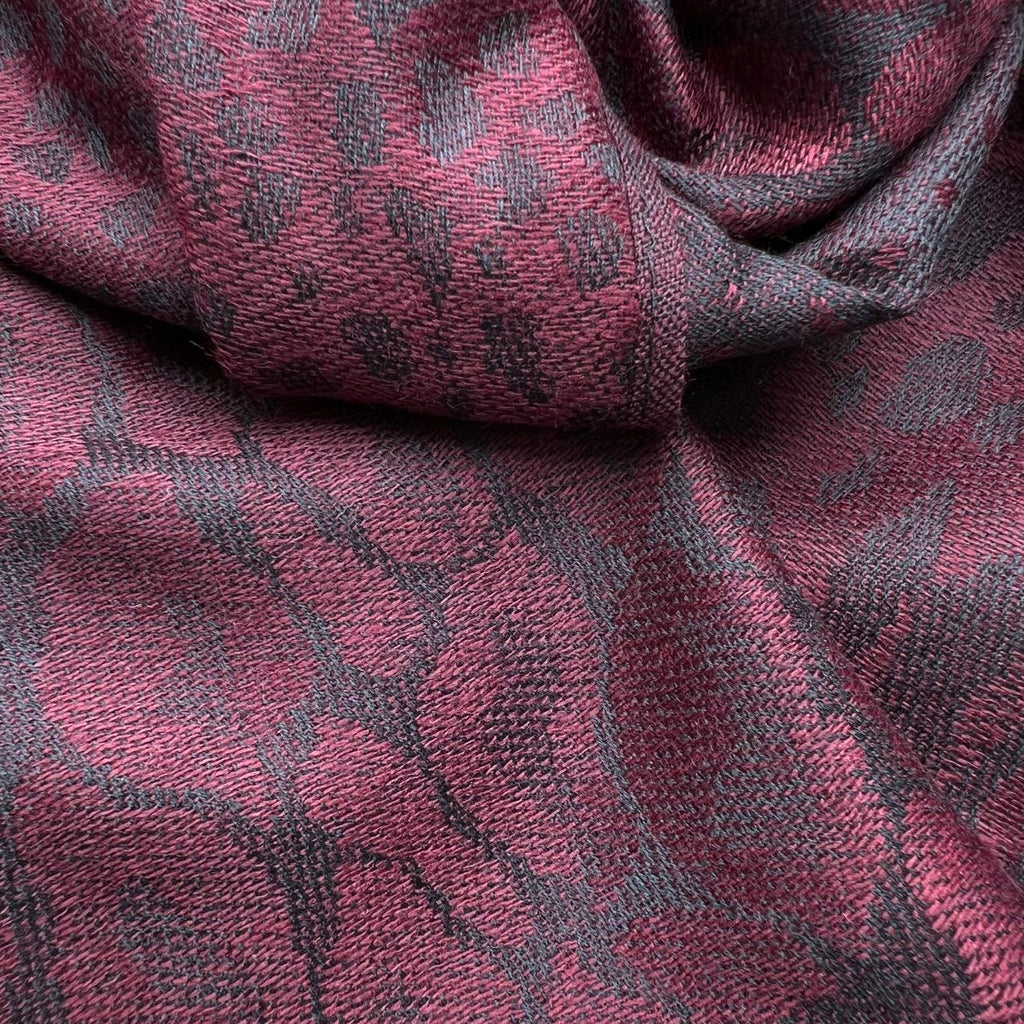 2pcs Floral Romantique Jacquard Florals Sur Vivid Magenta longue écharpe