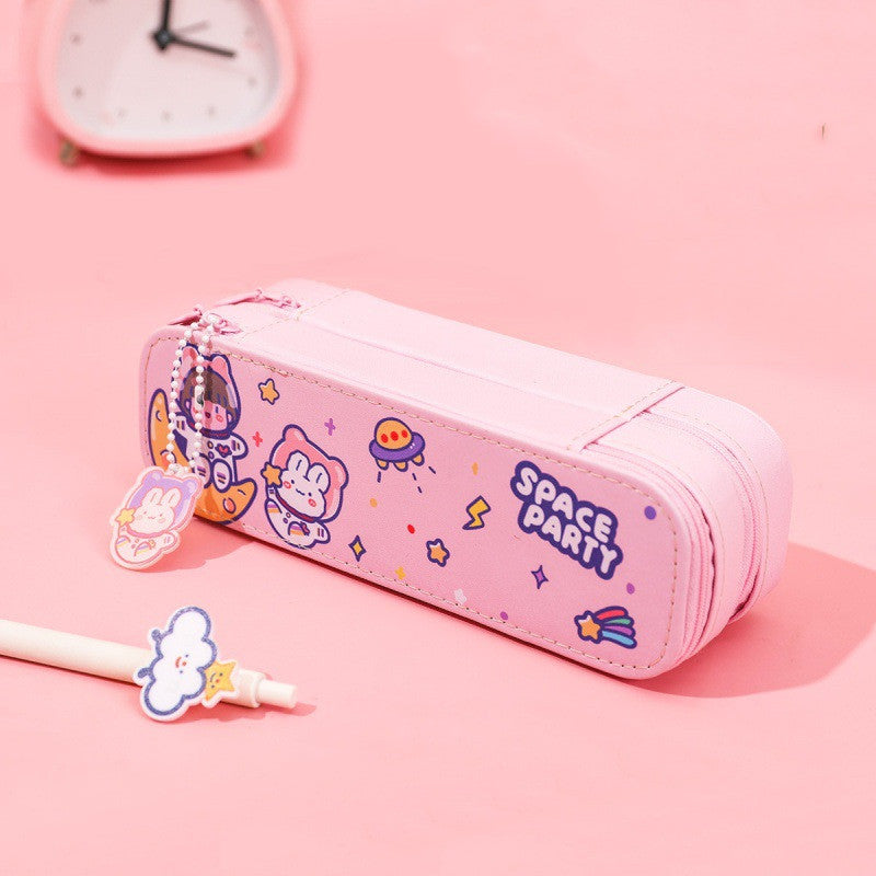 Boîte crayon de dessin animé cas mignon astronaute double-couche