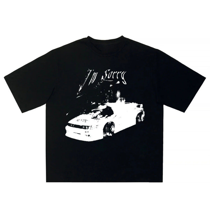 T-shirt rétro gothique pour hommes King-Size Style Harajuku