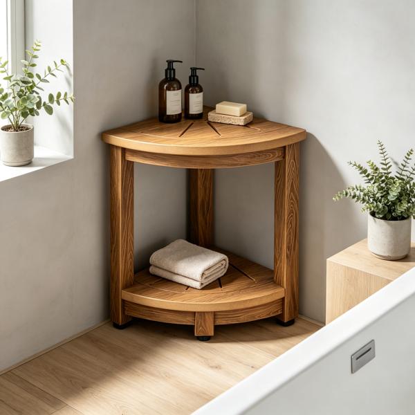 Banc de douche d'angle 16.5inch Hauteur 12.8inch Rayon