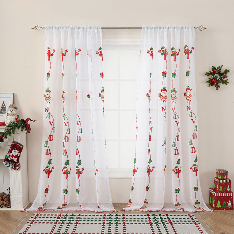 Broderie d'arbre de Noël Rideau de Noël américain