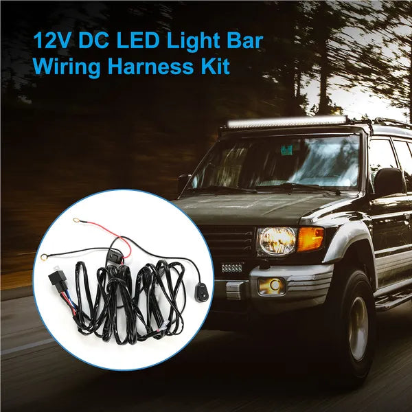 Kit d'harnais pour barre de lumière LED 280W 12V 40A Power Relay Fuse On Off Interrupteur 10ft Longueur U