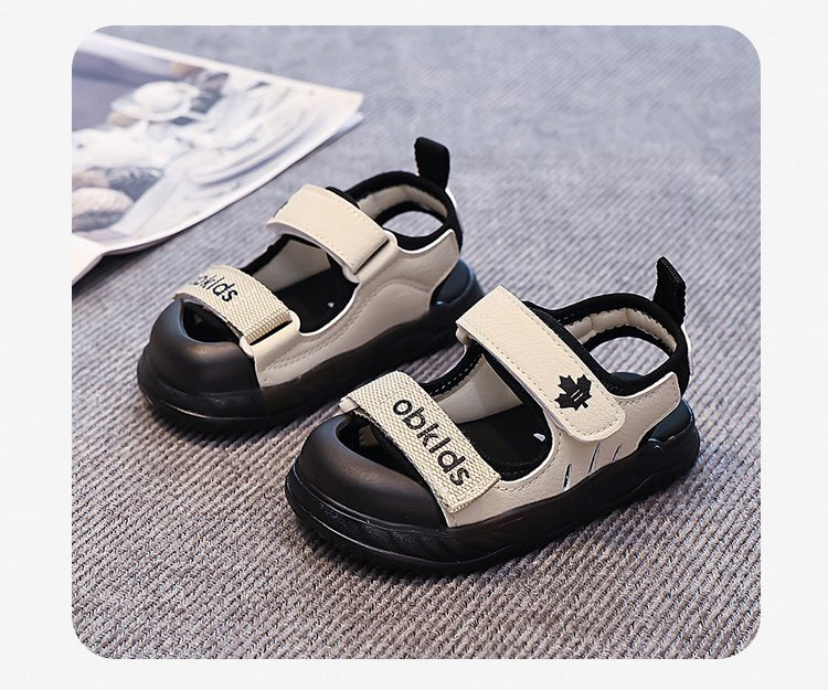 Chaussures de plage pour enfants Style d'été Moyen et grand Sandales pour enfants et garçons Velcro C