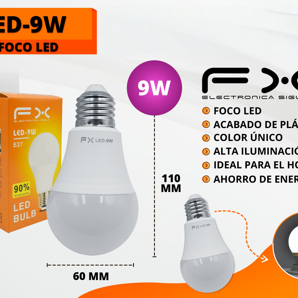 Ampoule à LED 9w Lumière froide E27 Vis Port 60×110mm Auto-pickup seulement