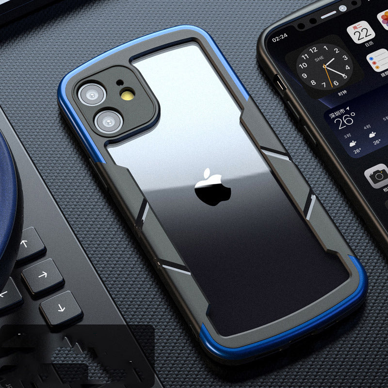 Lentille anti-drop tout inclus Silicone boîtier de téléphone transparent
