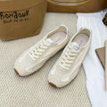 Femmes Retro Suede Dexter Sneakers Avocat panneau vert Splicing orteil rond plat Gum caoutchouc S