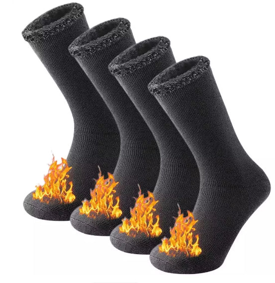 Deux paires de chaussettes thermiques d'hiver unisexes pour la protection contre la chaleur et le froid