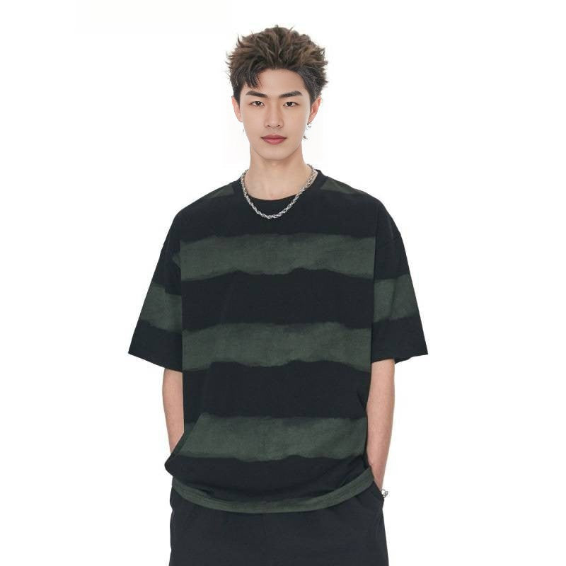 T-Shirt en coton à manches courtes rayées pour hommes