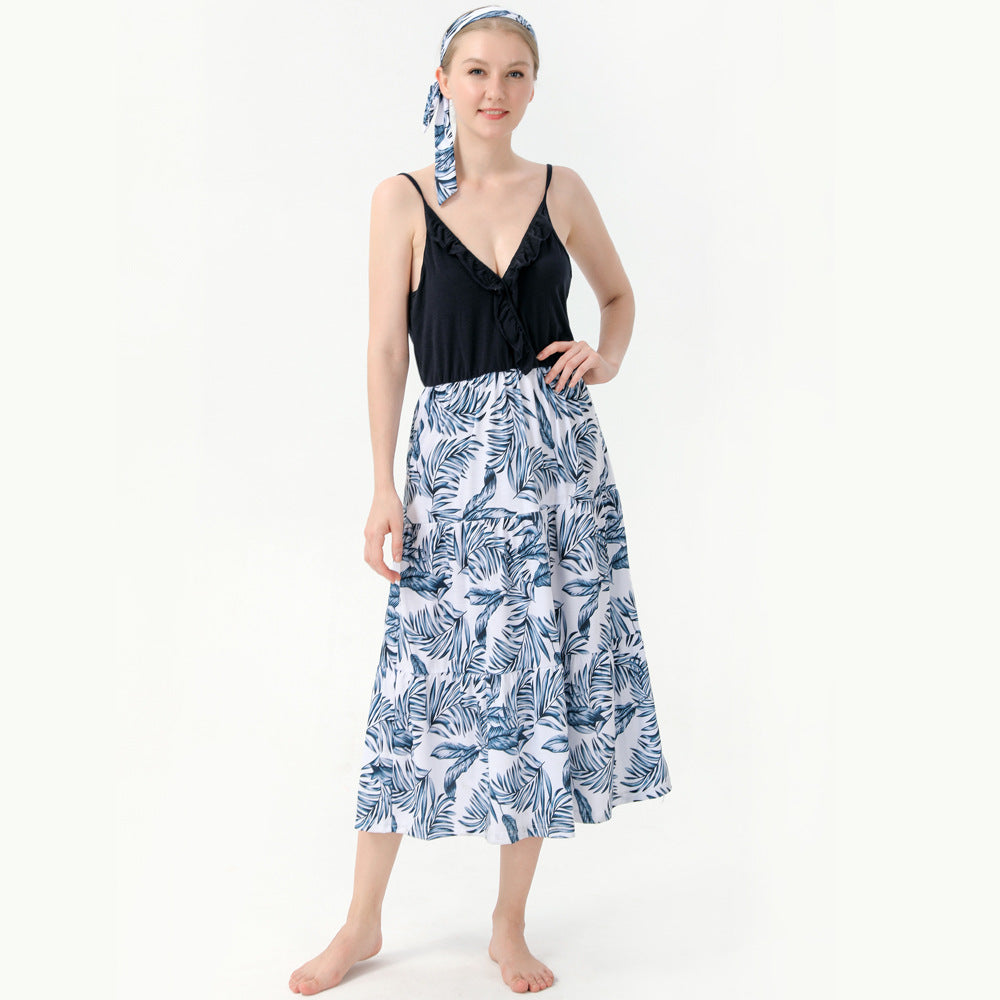 Cotton Famille Fashion Print Jupe longue Composition parent-enfant