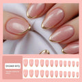 24 pièces de faux ongles courts en forme d'amande