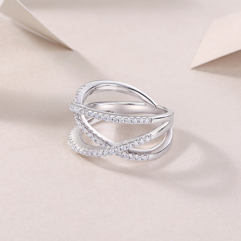 S925 Argent 4.2g Anneau de Moissanite Platine