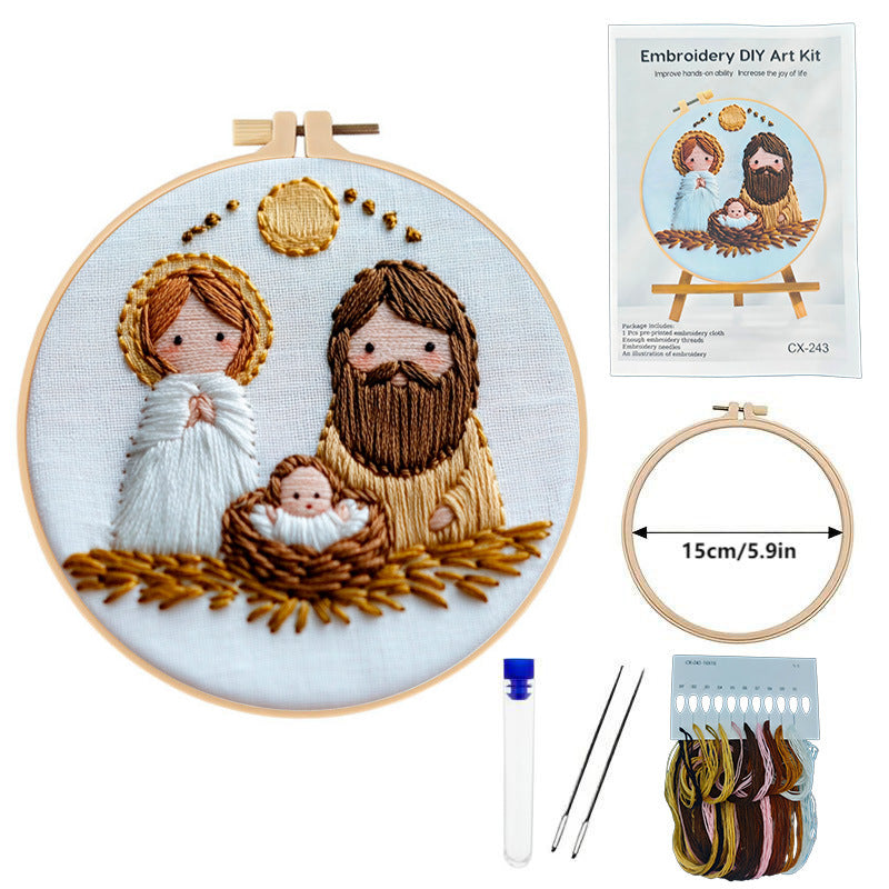 Vintage Broderie bricolage matériel Jésus Croix fait main