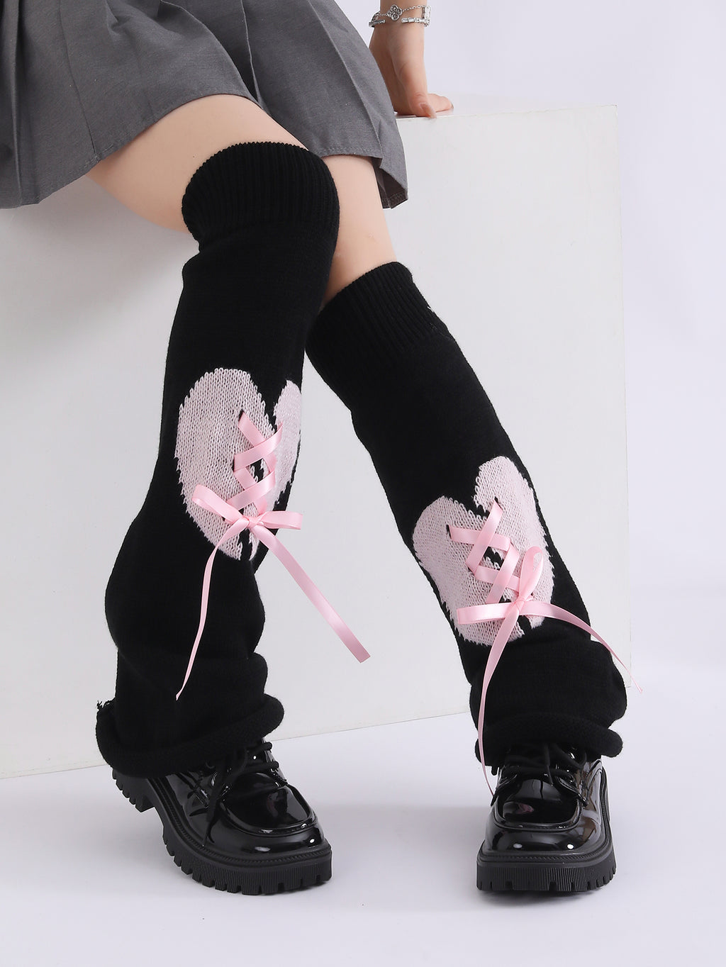 Fashion Y2K gothique tricoté flamboyant amour mignon Lolita Leg Warmer Pour Halloween Party Clubwear