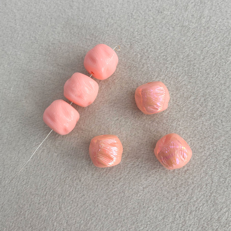 Perles d'espacement à barres acryliques texturées en ligne fine