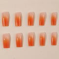 Orange Ombre Demi-longueur Tube-style des ongles portables Détachable