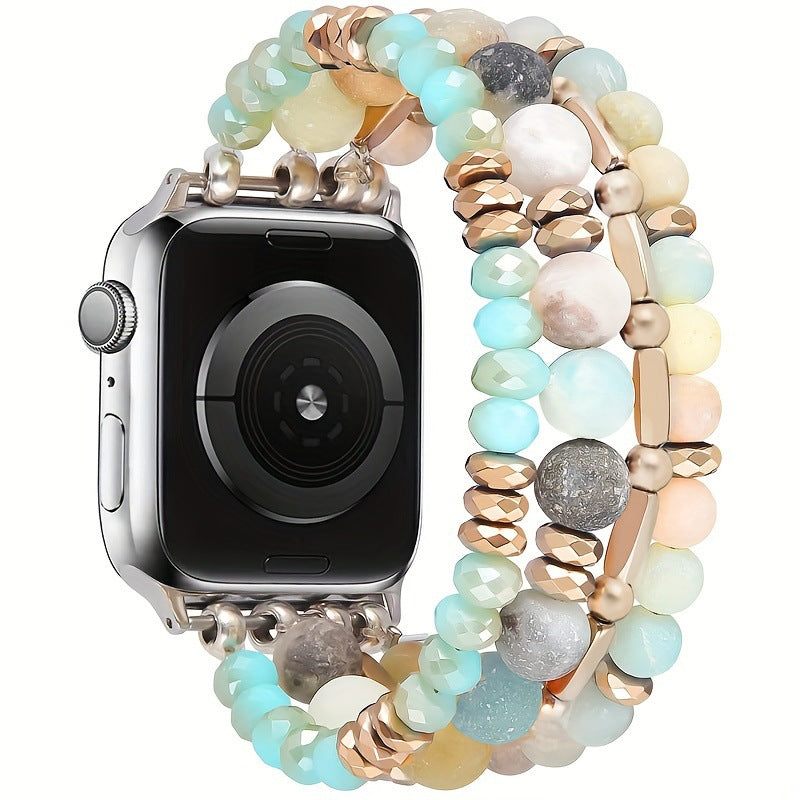 Bande de perles en pierre naturelle de Bohemian pour la série de montres Bracelet de remplacement pour IWatch Femmes Hommes