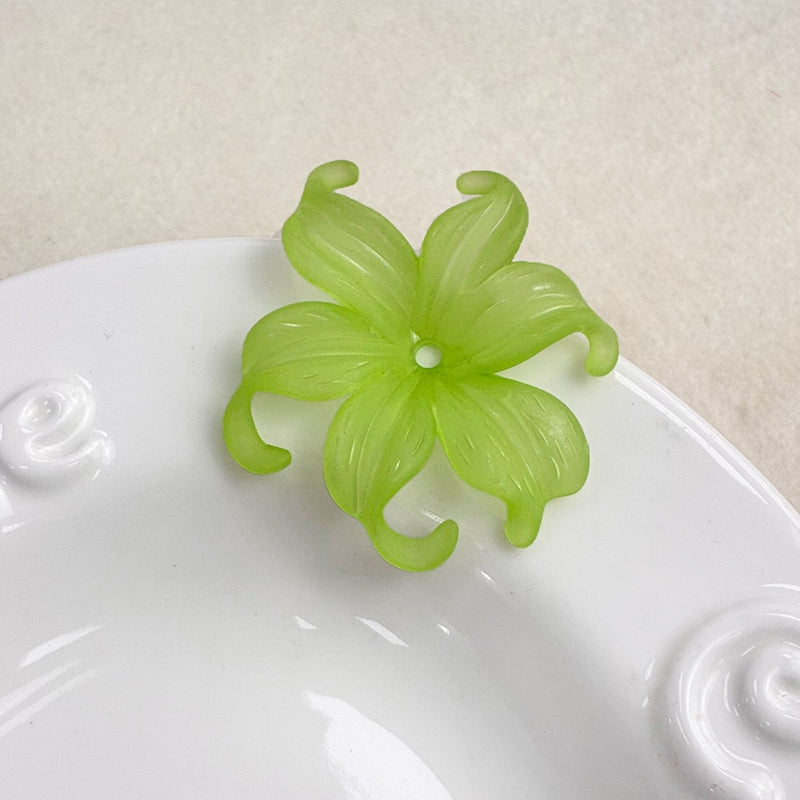 Matte Acrylic Curled Petal Iris Charms
