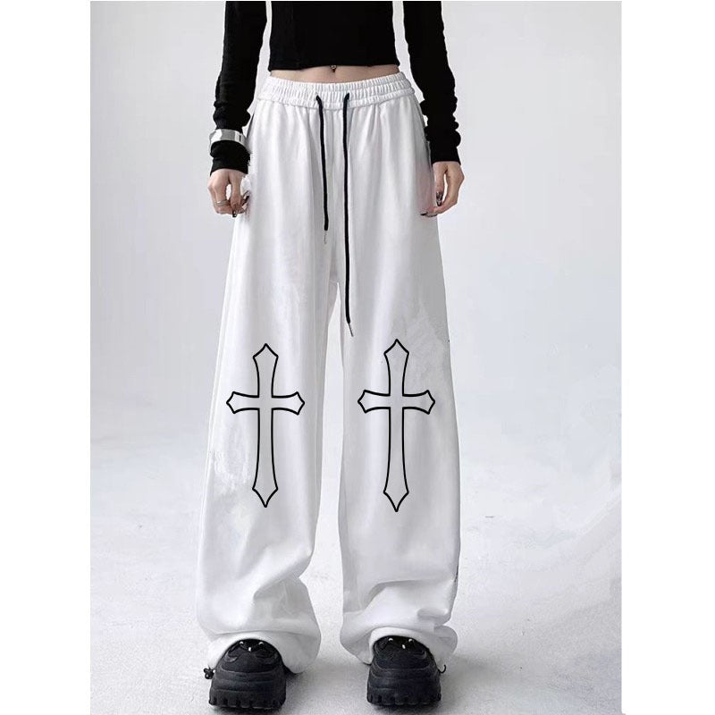 High Waist Drawstring Loose Girl Style Dancing Hiphop Sports Pantalons Femme