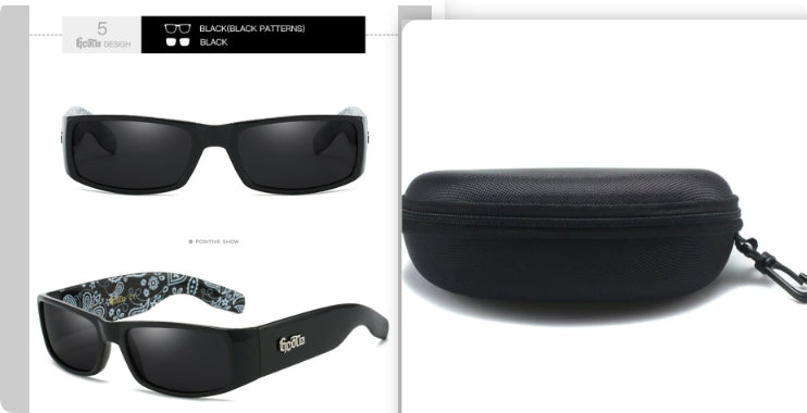 Fashion Brand Plaid Hip Hop Fashion West Coast Polarized Lunettes de soleil