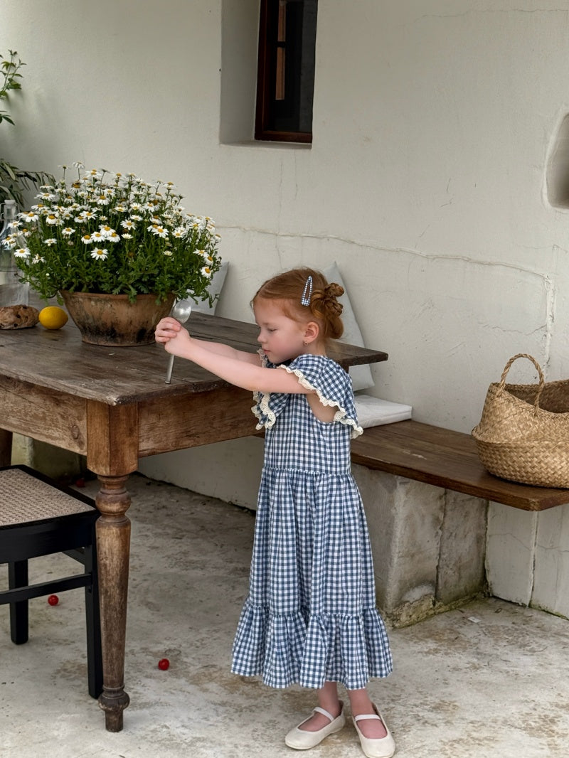 Robe de coton à cou large d'été pour filles