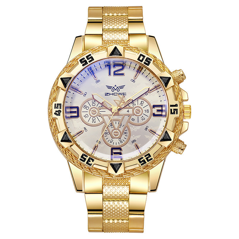 Men's Light Blue Stainless Steel Quartz Watch