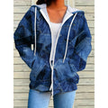 Sweatshirt à capuche manches longues Zipper pour femme American Santa Claus Veste personnalisée Den