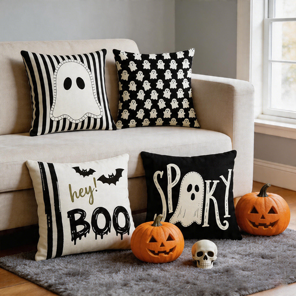 Couverture d'oreiller d'Halloween Funny Ghost