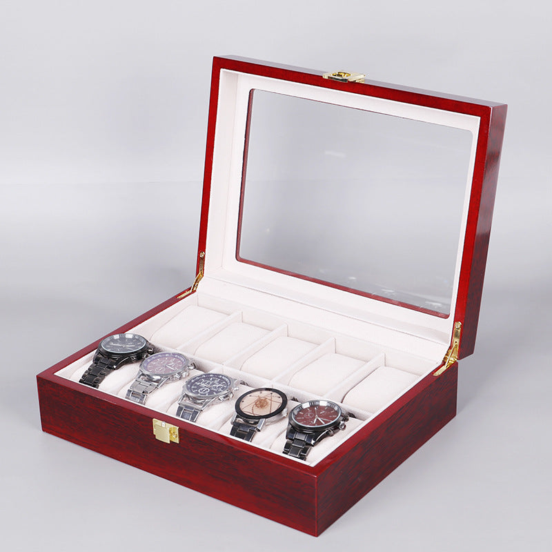 Montres de peinture au four Vernis Montres Display Boîte en bois