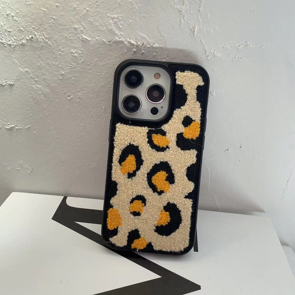 Japon Coréen en peluche d'hiver Broderie Sun Flower Soft Case IPhone