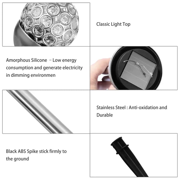 Solarek 3 Pcs Outdoor Solar Lights IP44 Balle imperméable RGB Light Garden Décor Lampe Landsc