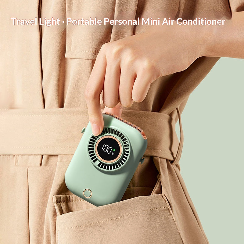 Portable fan with a lightweight seven-color collar