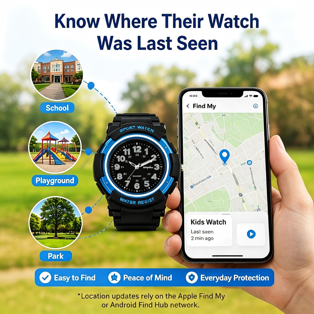 Enfants Anti-Lost Watch Trouver mon Android Trouver Hub Bluetooth Tracker Quartz Watch IP68 Waterpro