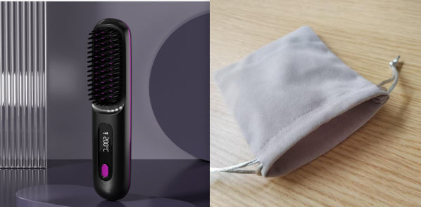 2 En 1 Combustion cheveux droites Lève-cheveux sans fil brosse cheveux chauffage rapide