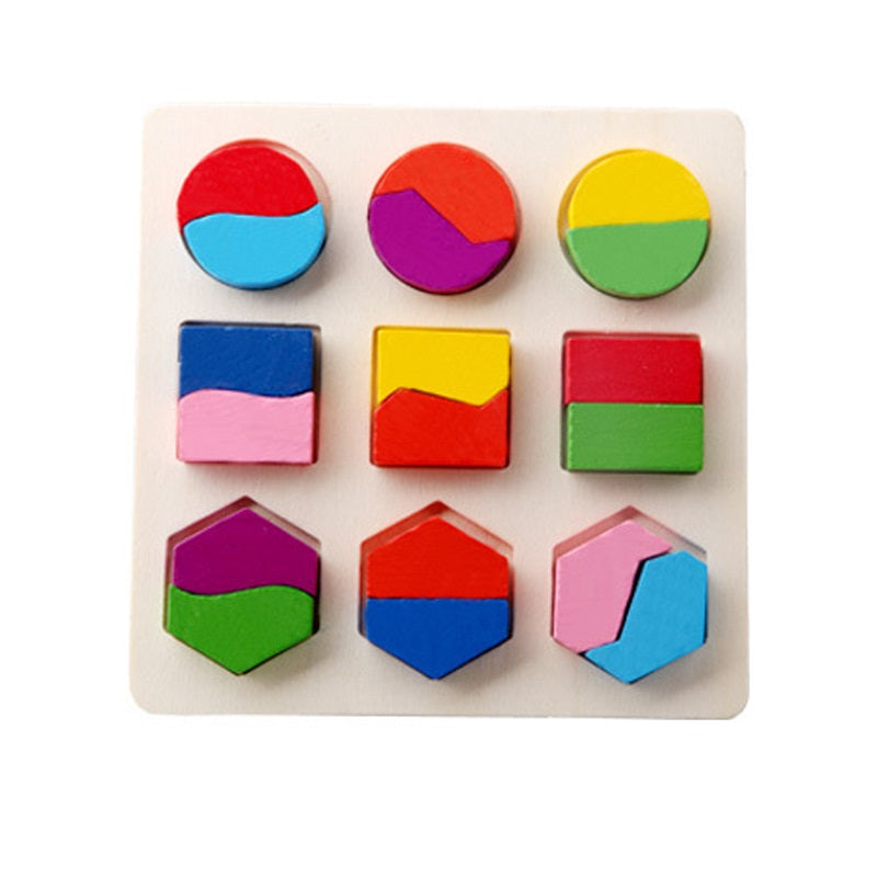 Conseil de reconnaissance de la forme des enfants Jouets éducatifs Montessori Puzzle Equal Points 3D Puzz