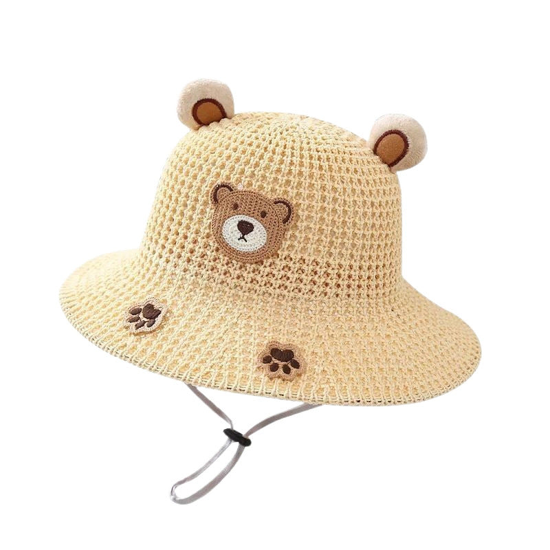 Ours Chapeau de paille résistant au soleil Chapeau de soleil respirant Baby Travel