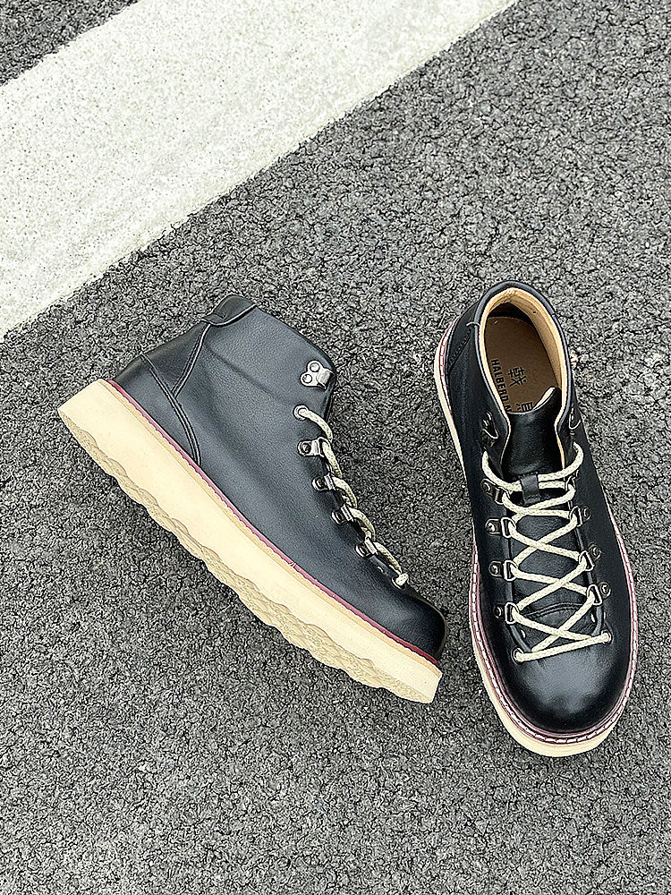 Hommes mi-à-haut en cuir véritable Dr Martens Bottes