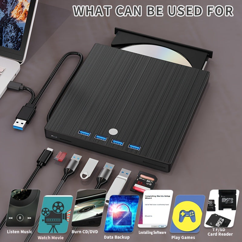 DVD externe Burner TYPE-C Disque CD multifonction Drive optique étendu