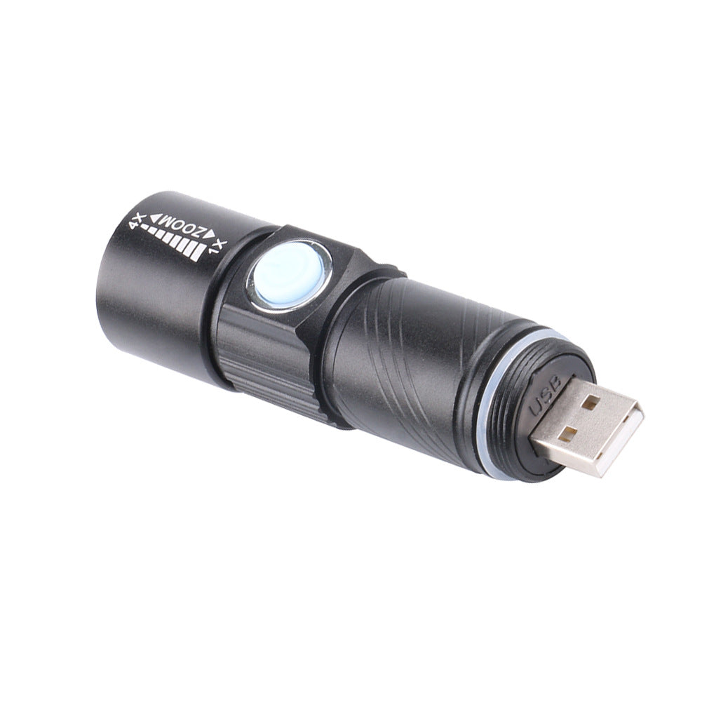Mini rechargeable aluminum flashlight