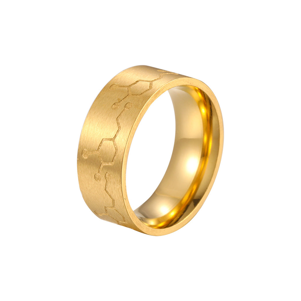 Style acier inoxydable bague dopamine