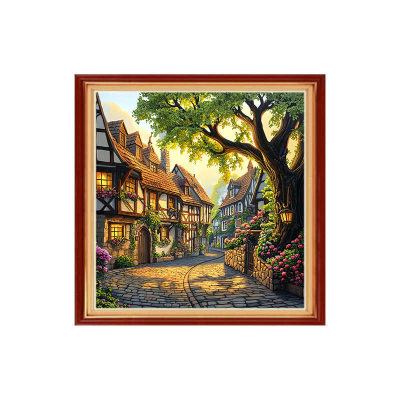 Arrivée DIY Cross-stitch Pleine broderie Paysage cartoon