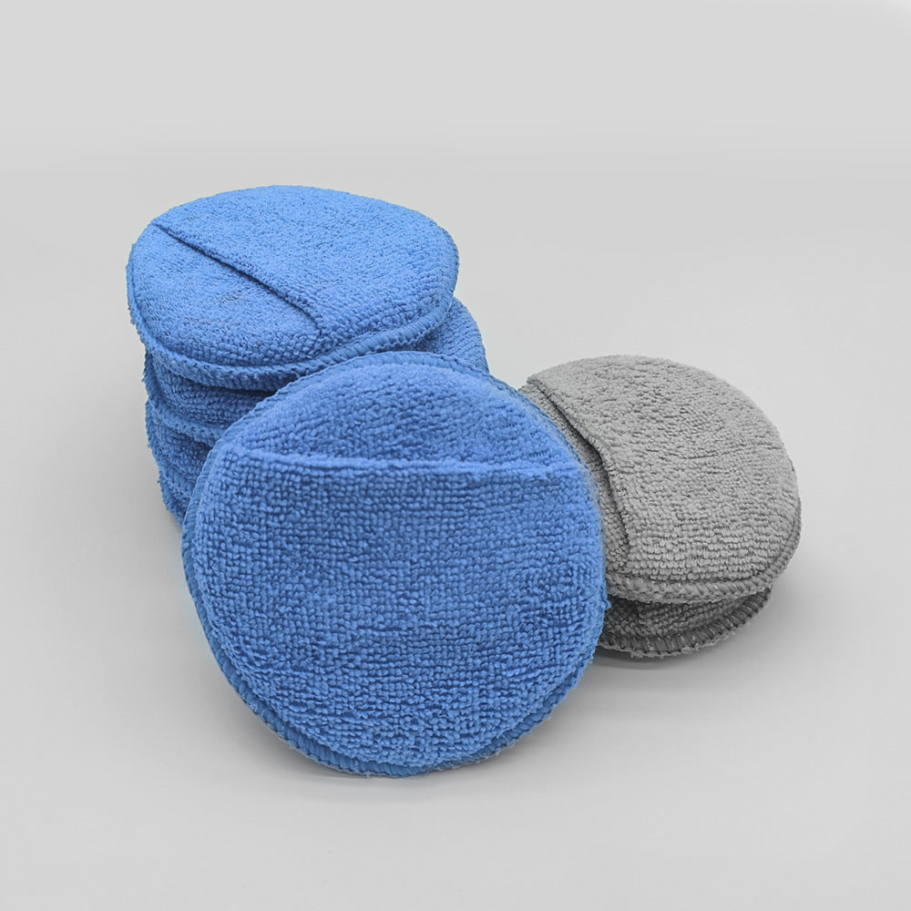 5-pouces de cire Cake Éponge Polonaise voiture ronde Microfibre poche cristal plaquée voiture lavage Spong