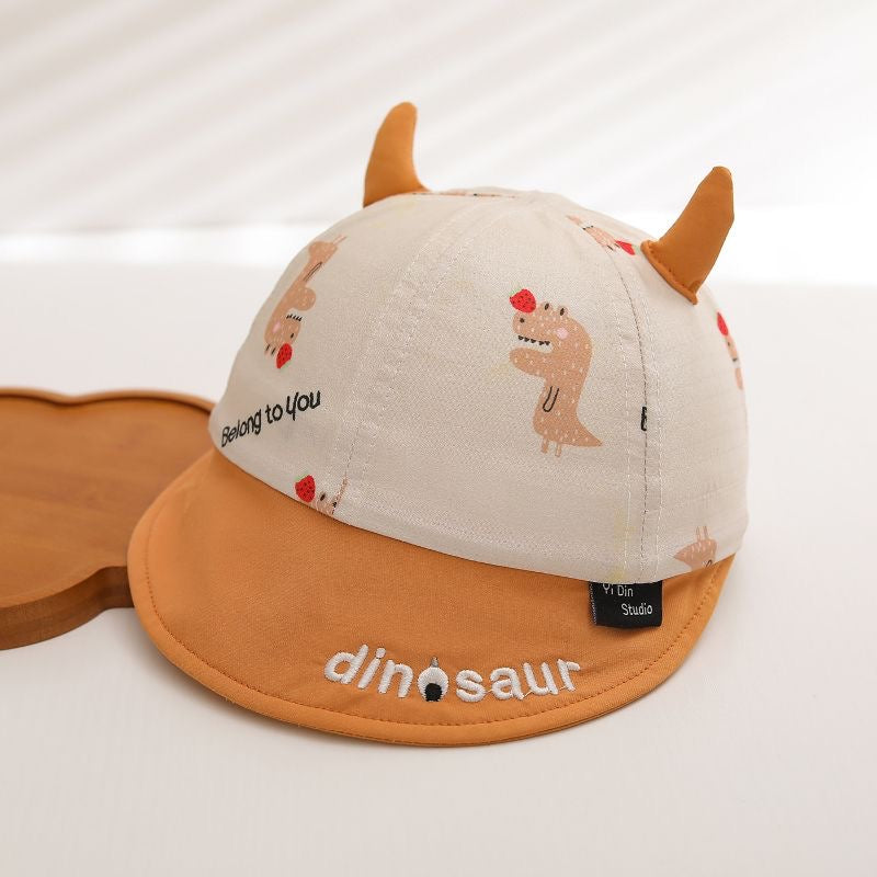Bébé Imprimé en trois dimensions Petit Dinosaure Soft Brimmed Baseball Cap avec Patchwork Emb