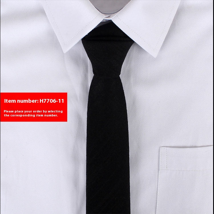 Solide Couleur Coréen Style Narrow Coton Homme 6cm Formel Porter Affaires Casual Mariage Tie