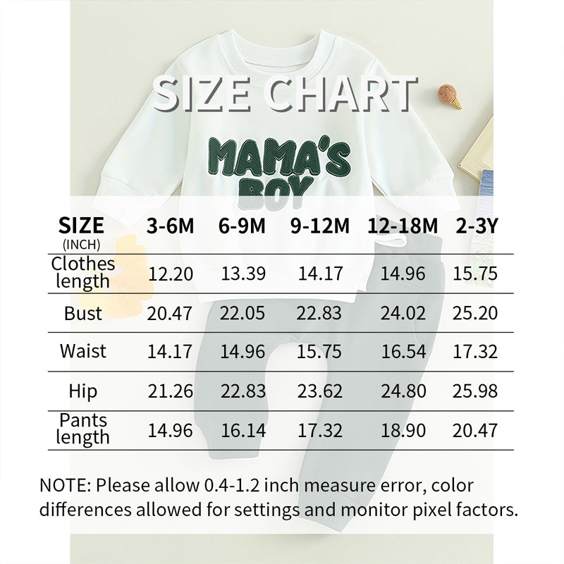Sweatshirt 2 pièces de bébé garçon ensemble rond col lettre Imprimer Top & Drawstring Jogger Pantalons Fo