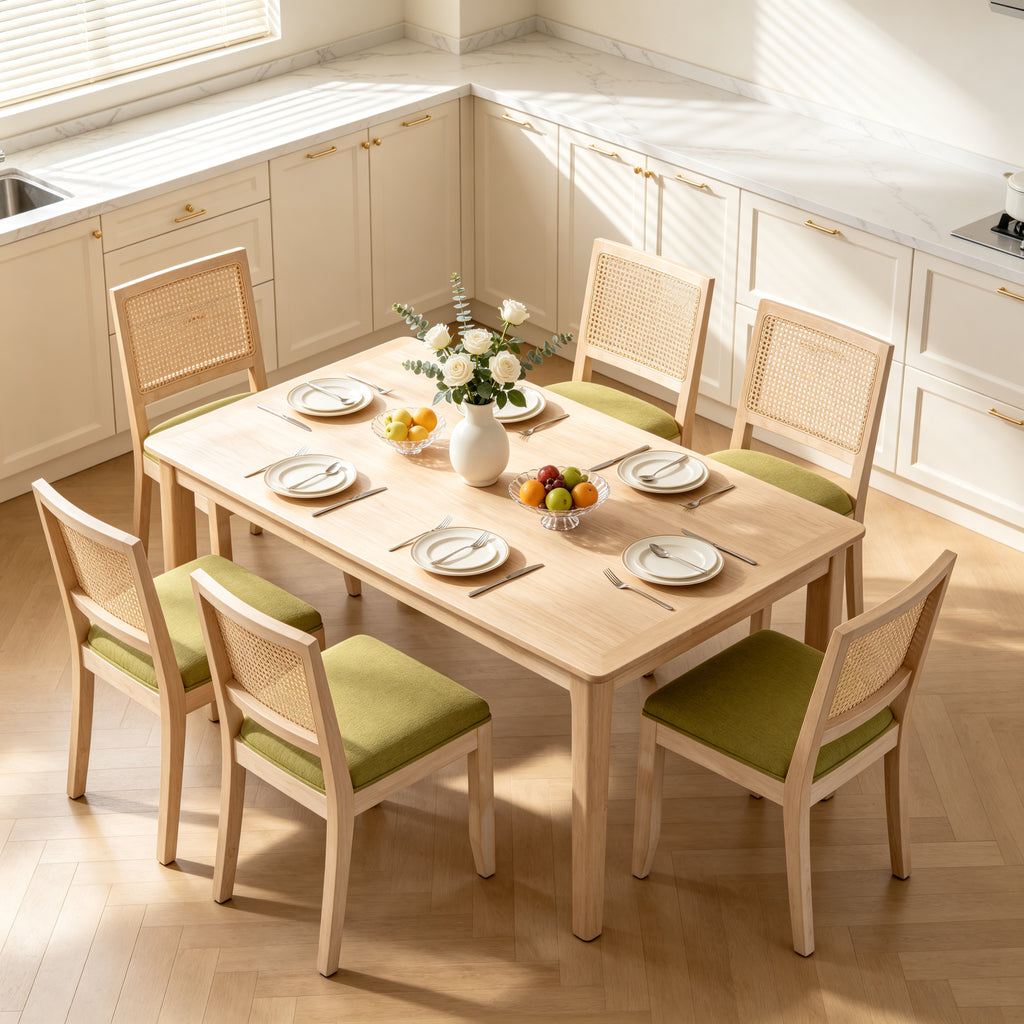 Agritourisme Rattan Chaises à manger Ensemble de 2